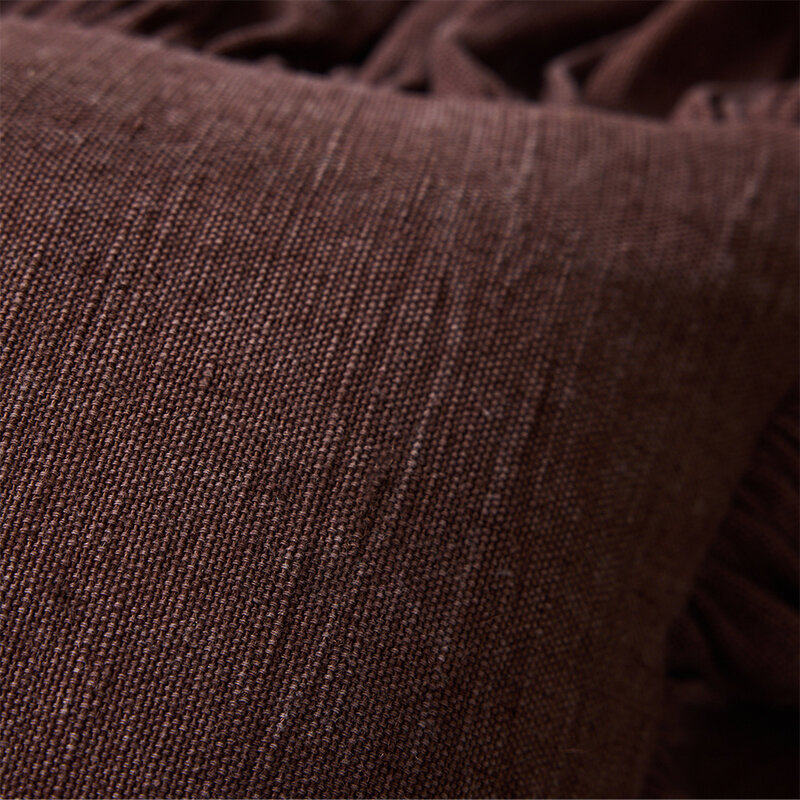 HKLIVING-collectie Ruffle kussen chestnut (50x50cm)