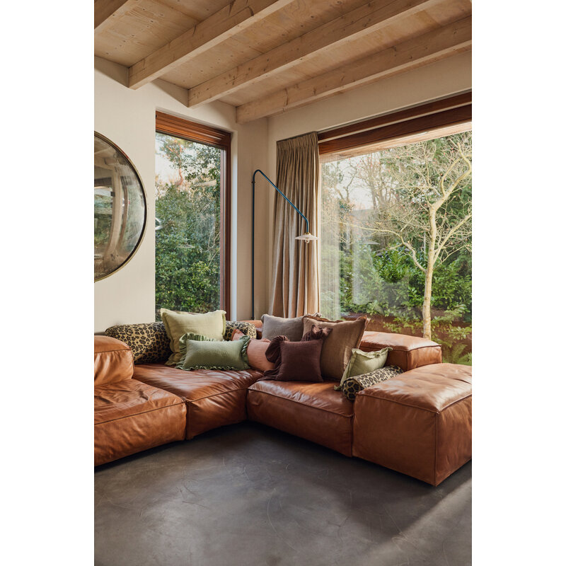 HKLIVING-collectie Ruffle kussen chestnut (50x50cm)