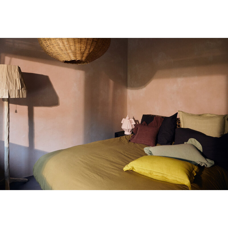 HKLIVING-collectie Linen cushion, lemongrass (50x30cm)