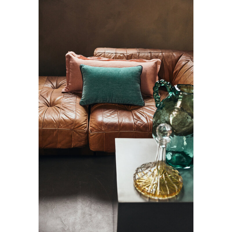 HKLIVING-collectie Velvet cushion, deep sea (50x35cm)