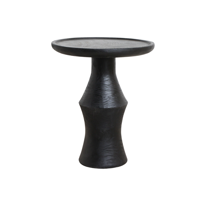 Raw Materials-collectie Nero teakhouten bijzettafel Twilight - zwart