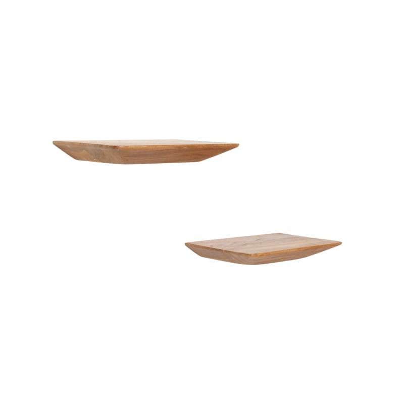 Raw Materials-collectie Craftsman teak wall shelf - set of 2 25 cm