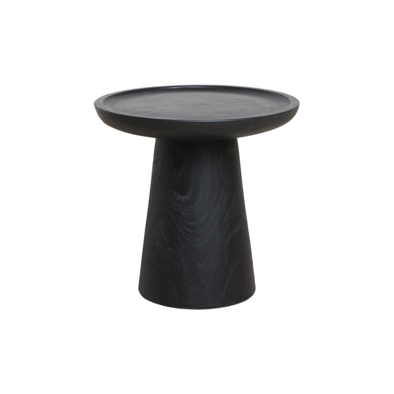 Raw Materials-collectie Nero teak side table "Dusk" - black