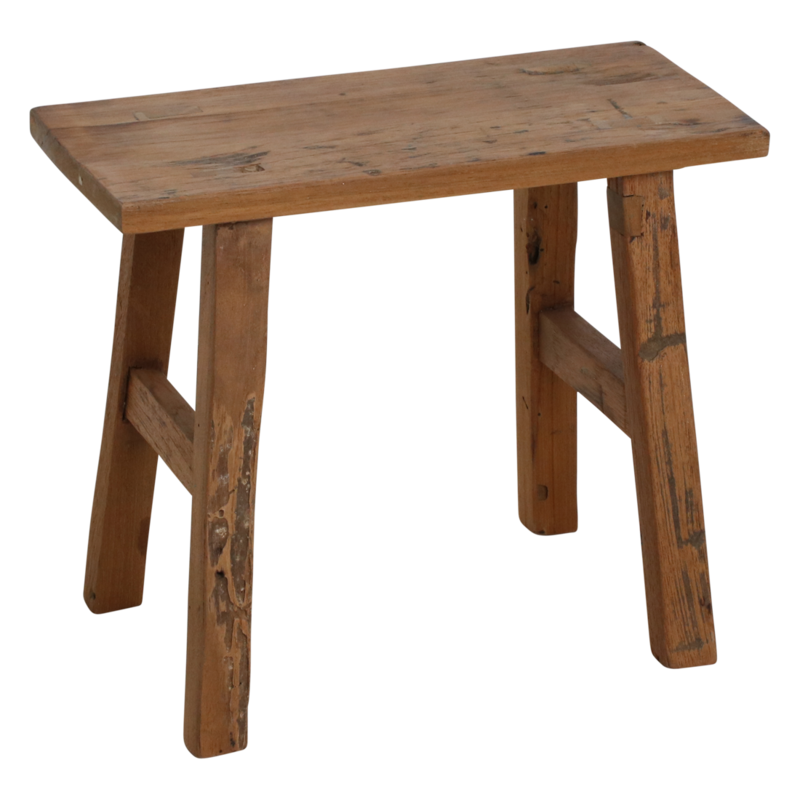 Raw Materials-collectie Java Carpenter Side Table/Bench - Recycled Wood - 16x35x30 cm