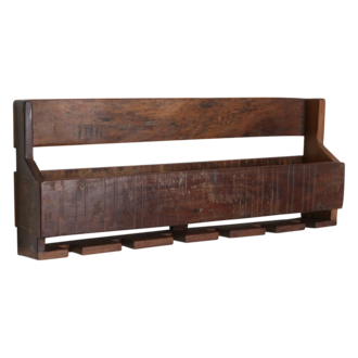 Raw Materials Factory hangend wijnrek - FSC-gerecycled hout - 12x60x28 cm