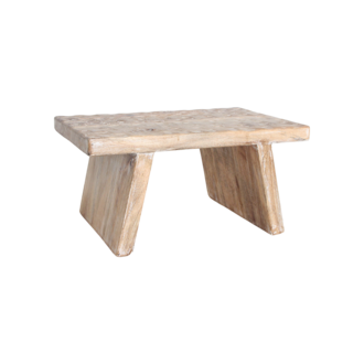 Raw Materials Mangohouten bijzettafel/kruk naturel - 40x25x20 cm