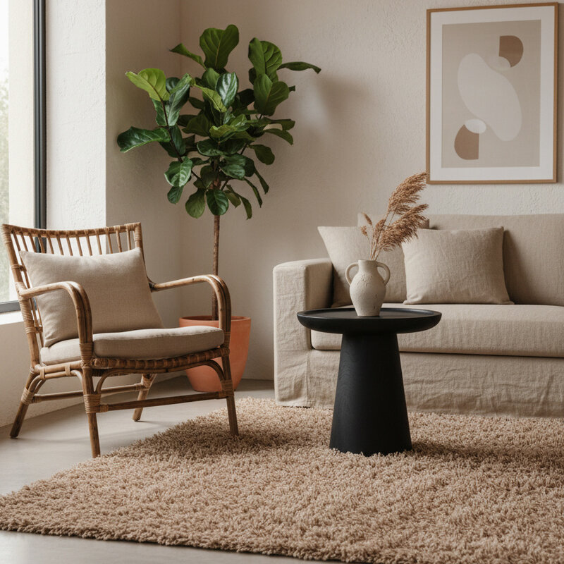 Raw Materials-collectie Nero teakhouten bijzettafel  Dusk - zwart