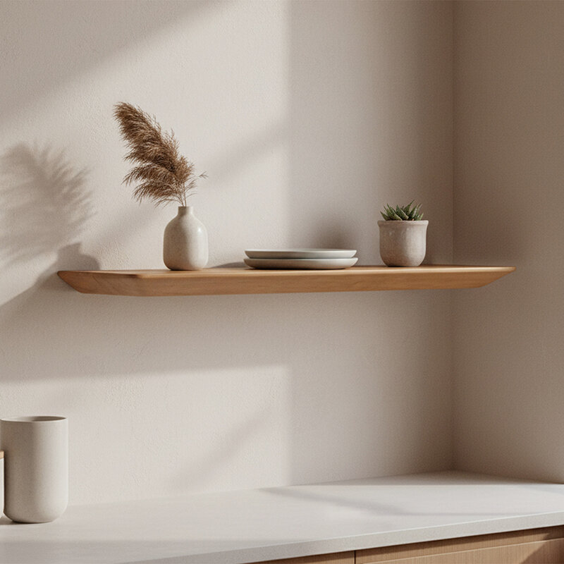 Raw Materials-collectie Craftsman teak wall shelf - 60 cm