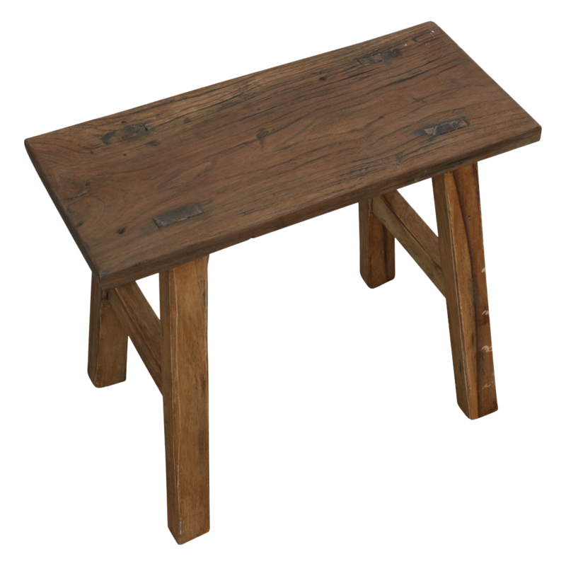 Raw Materials-collectie Java Carpenter Side Table/Bench - Recycled Wood - 16x35x30 cm