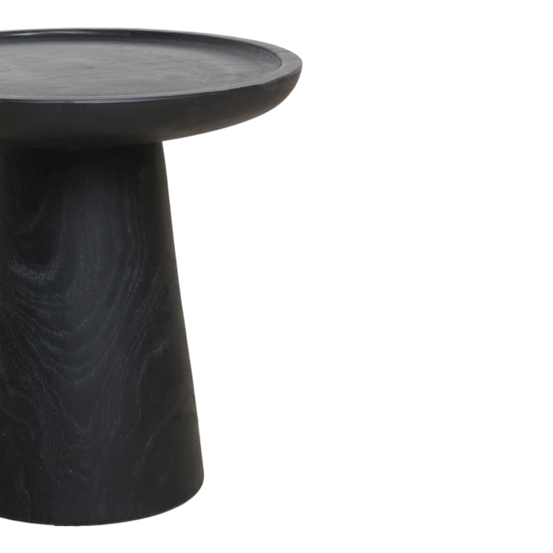 Raw Materials-collectie Nero teak side table "Dusk" - black