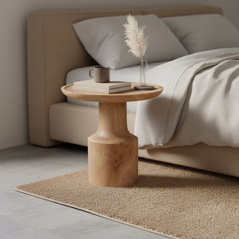 Raw Materials-collectie Nero teak side table "Day" - natural teak