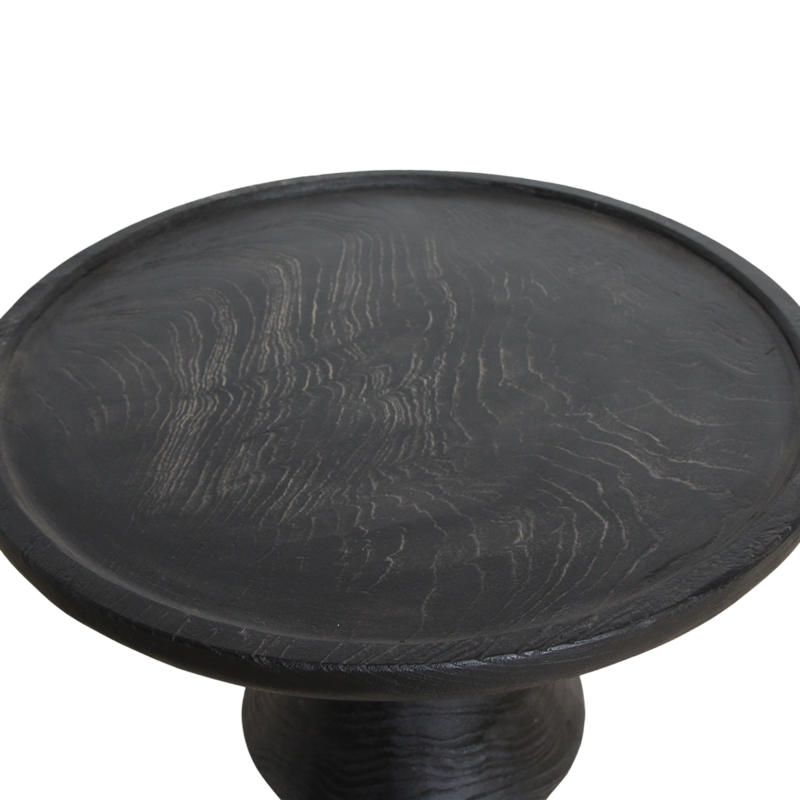Raw Materials-collectie Nero teakhouten bijzettafel Twilight - zwart
