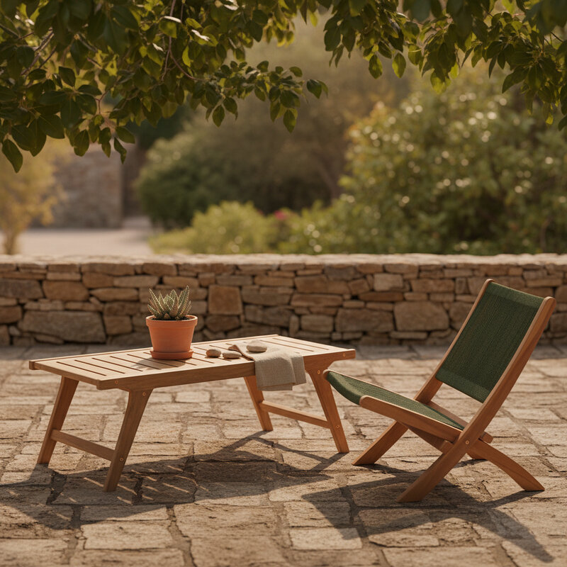 Raw Materials-collectie Odin teakhouten salontafel voor buiten