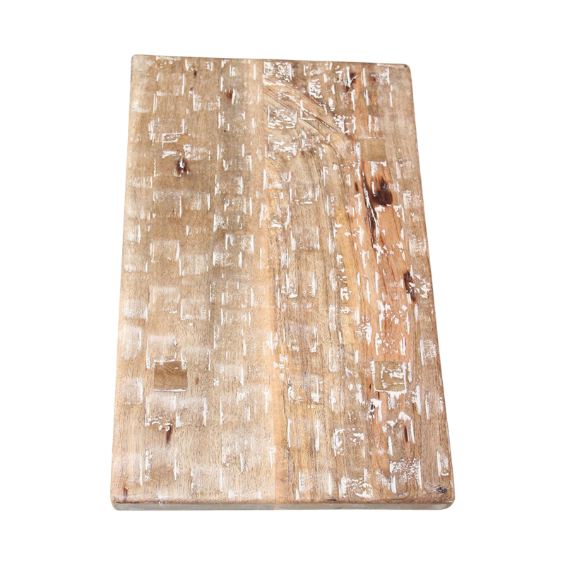 Raw Materials-collectie Natural Mango Wood Side Table/Stool - 40x25x20 cm