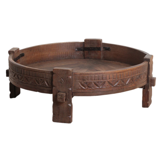Raw Materials Brown Chakki side table - 73x73x25 cm