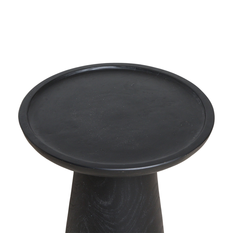 Raw Materials-collectie Nero teak side table "Dusk" - black