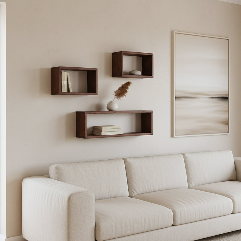 Raw Materials-collectie Factory Box Wall Shelf - FSC Recycled Wood - 70x15x22 cm