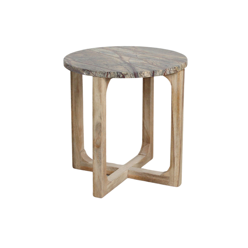 Raw Materials-collectie Marmeren bijzettafel Bizar - 50x50x50 cm