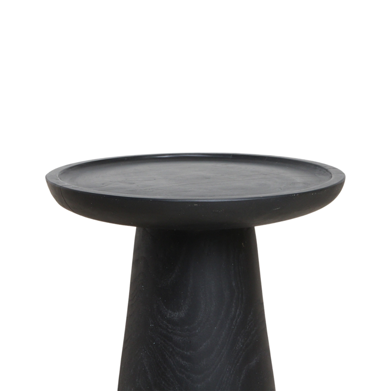 Raw Materials-collectie Nero teak side table "Dusk" - black