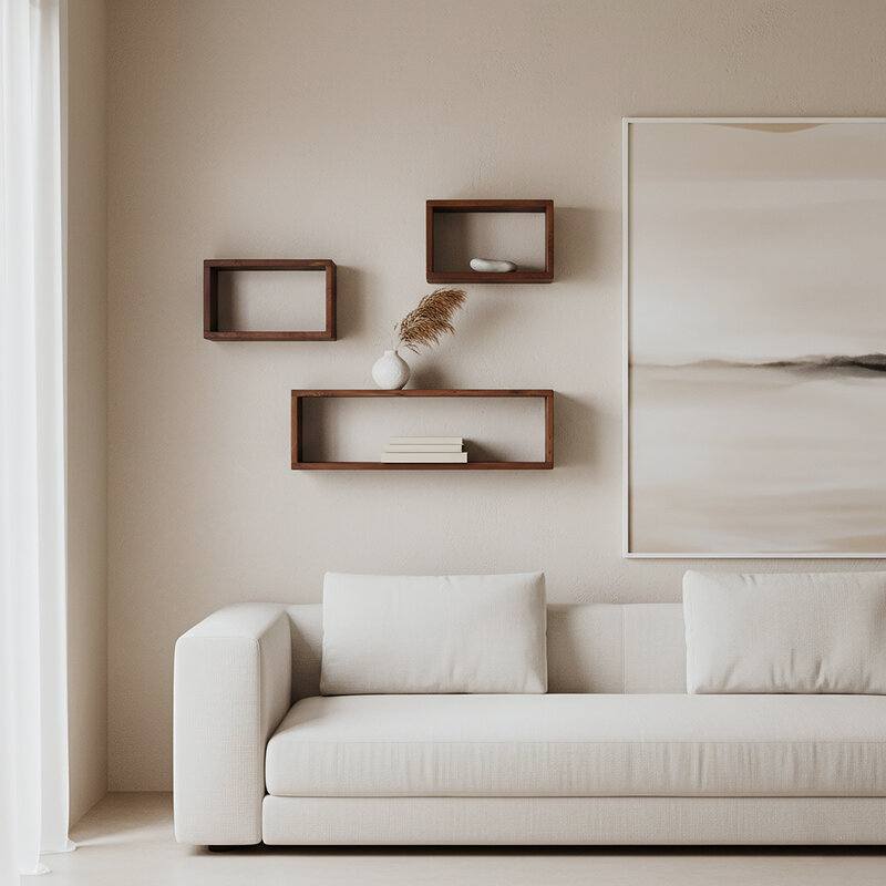 Raw Materials-collectie Factory Box Wall Shelf - FSC Recycled Wood - 70x15x22 cm