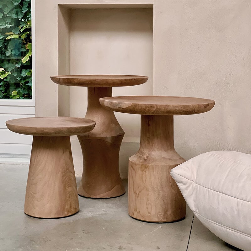 Raw Materials-collectie Nero teak side table "Day" - natural teak