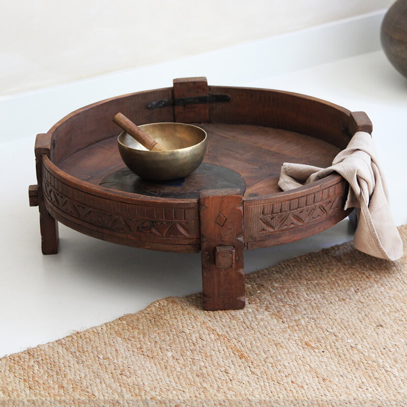 Raw Materials-collectie Chakki bijzettafel bruin - 73x73x25 cm