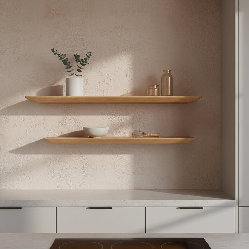 Raw Materials-collectie Craftsman teak wall shelf - 90 cm