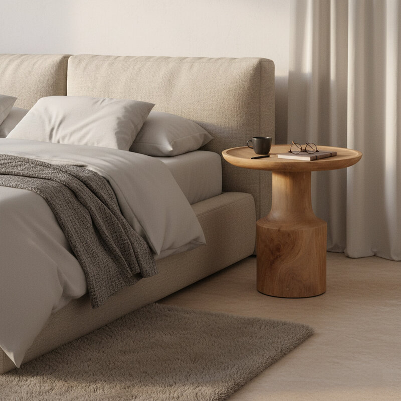 Raw Materials-collectie Nero teakhouten bijzettafel Day - natuurlijk teak