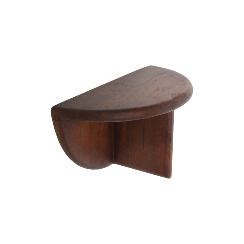 Raw Materials-collectie Round bullnose mango wood wall shelf