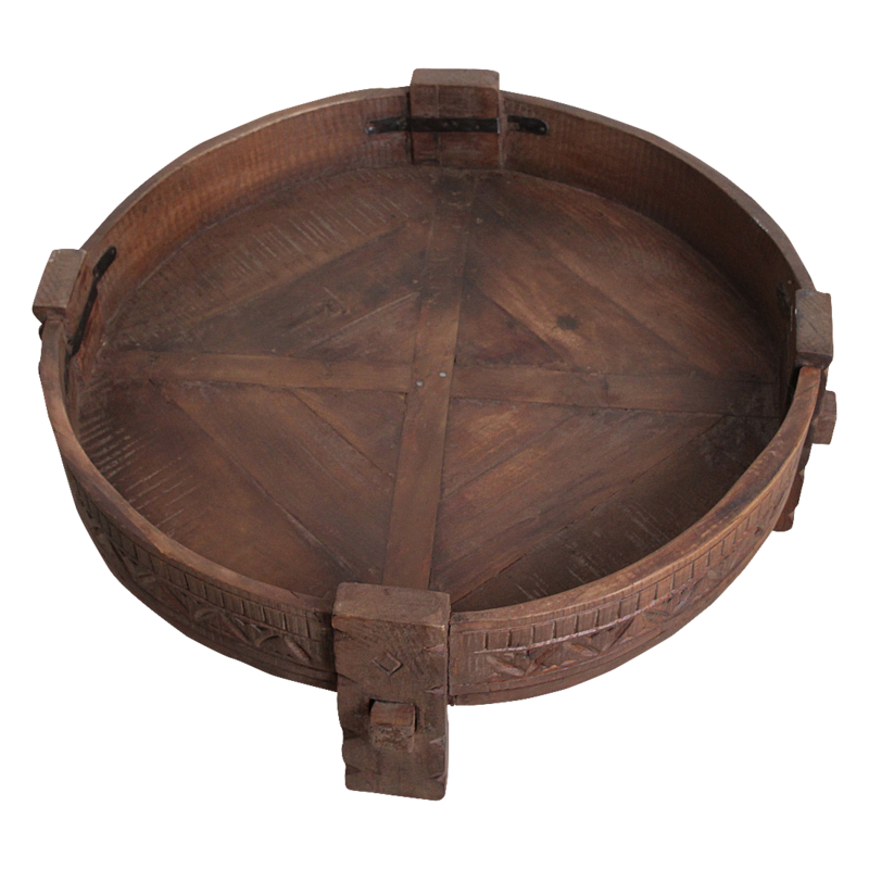 Raw Materials-collectie Brown Chakki side table - 73x73x25 cm