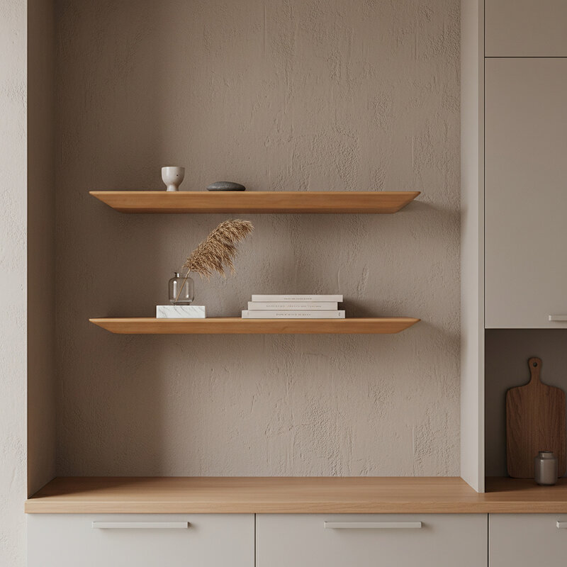 Raw Materials-collectie Craftsman teak wall shelf - 60 cm