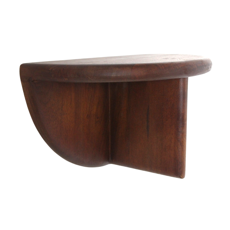 Raw Materials-collectie Round bullnose mango wood wall shelf