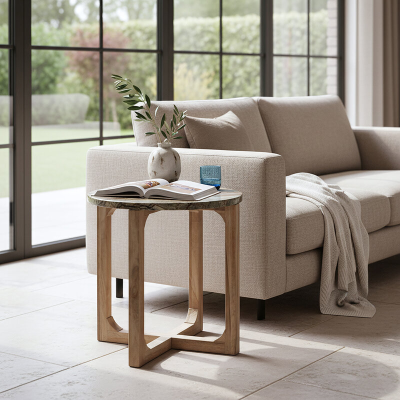 Raw Materials-collectie Marmeren bijzettafel Bizar - 50x50x50 cm