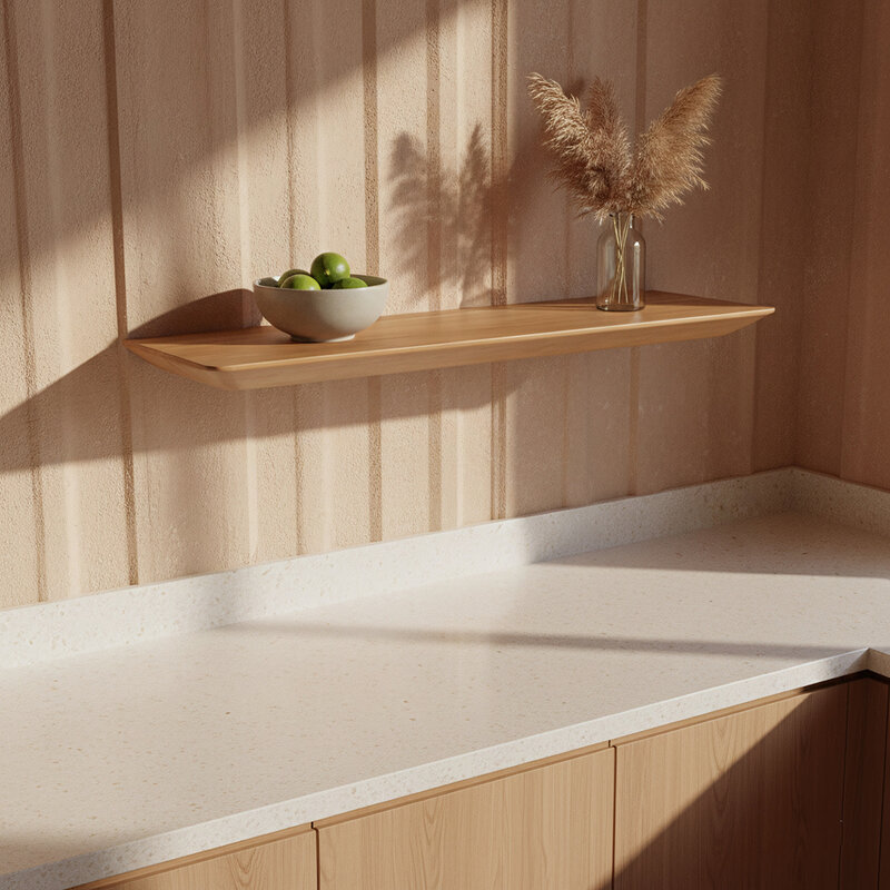 Raw Materials-collectie Craftsman teak wall shelf - 60 cm