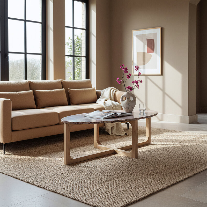 Raw Materials-collectie Bizar marble coffee table - 120x60x38 cm