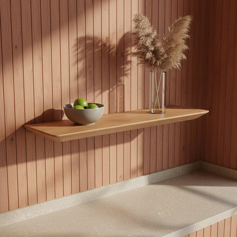 Raw Materials-collectie Craftsman teak wall shelf - 60 cm