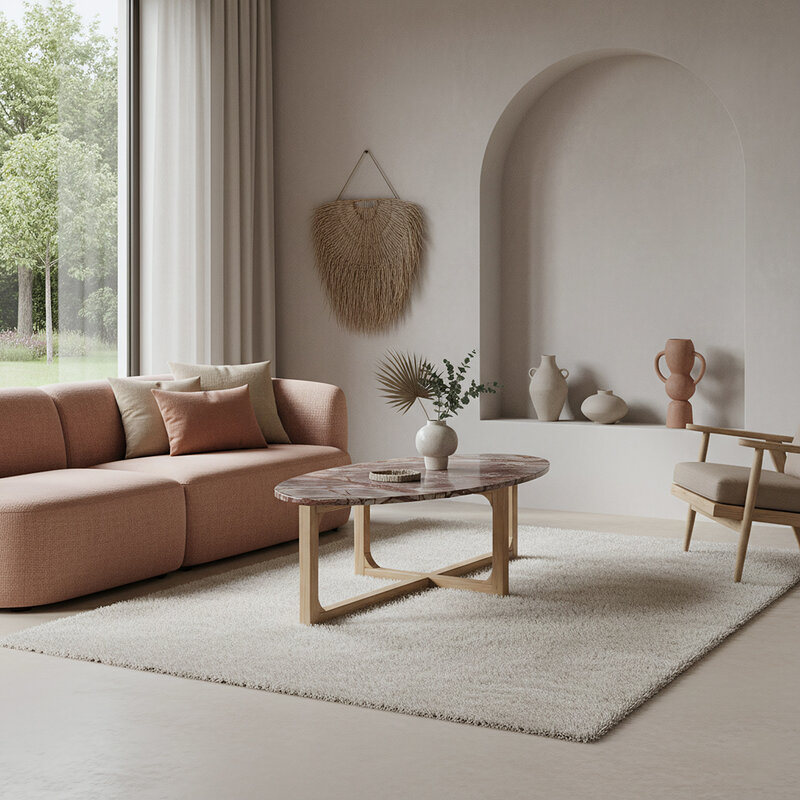 Raw Materials-collectie Bizar marble coffee table - 120x60x38 cm