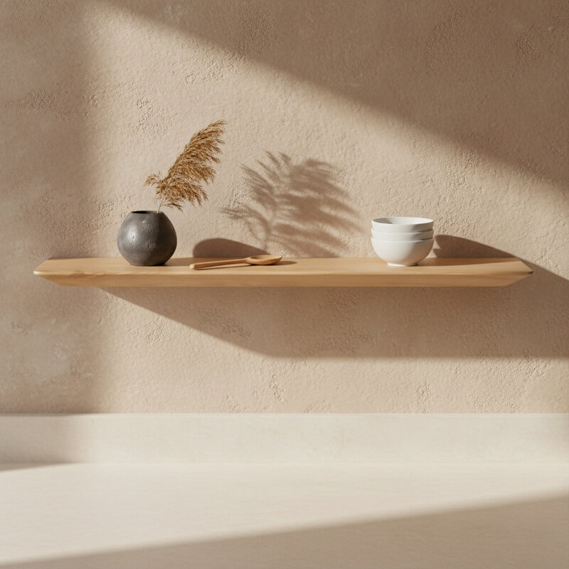Raw Materials-collectie Craftsman teak wall shelf - 60 cm