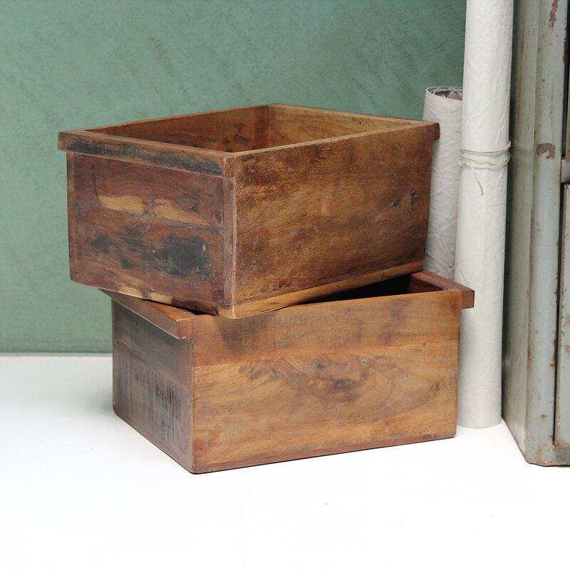 Raw Materials-collectie Factory Storage Box - FSC Recycled Wood - 42x20x30 cm