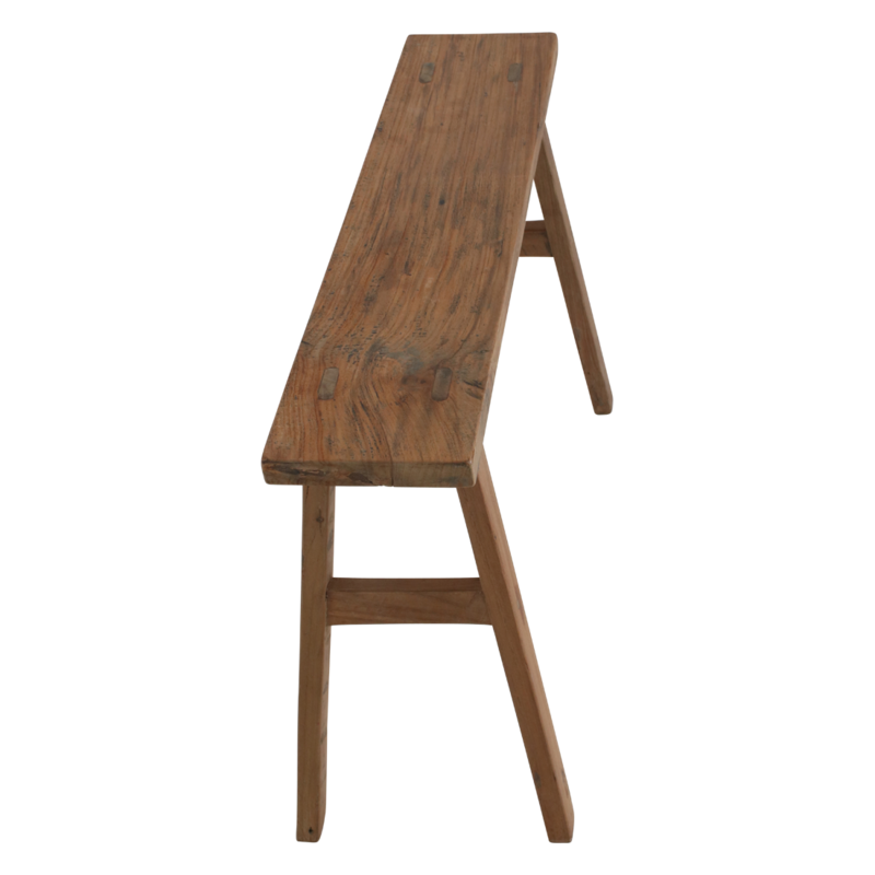 Raw Materials-collectie Java Carpenter Side Table/Bench - Recycled Wood - 80x17x50 cm