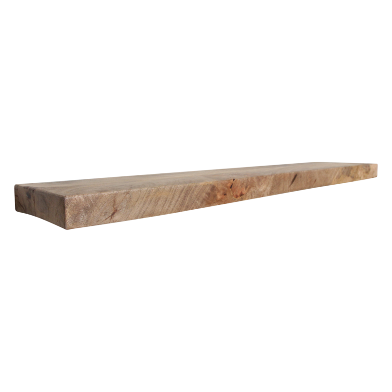 Raw Materials-collectie Mango Wood Floating Wall Shelf - 80x18x3.8 cm