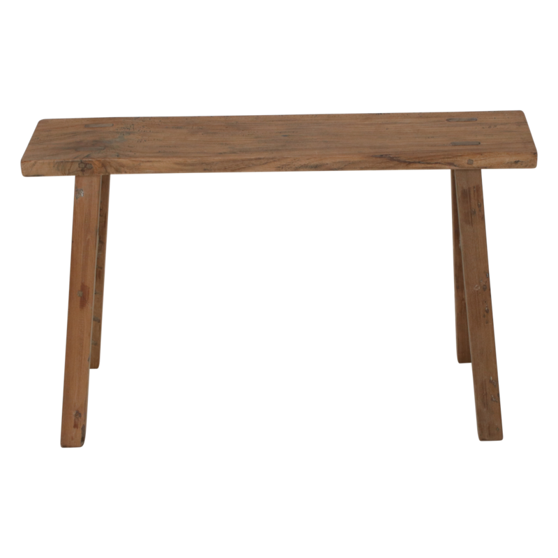 Raw Materials-collectie Java carpenter bijzettafel/bankje - Gerecycled hout - 80x17x50 cm