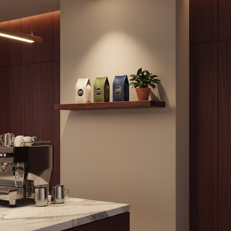 Raw Materials-collectie Factory Floating Wall Shelf - FSC Recycled Wood - 80x18x3.8 cm