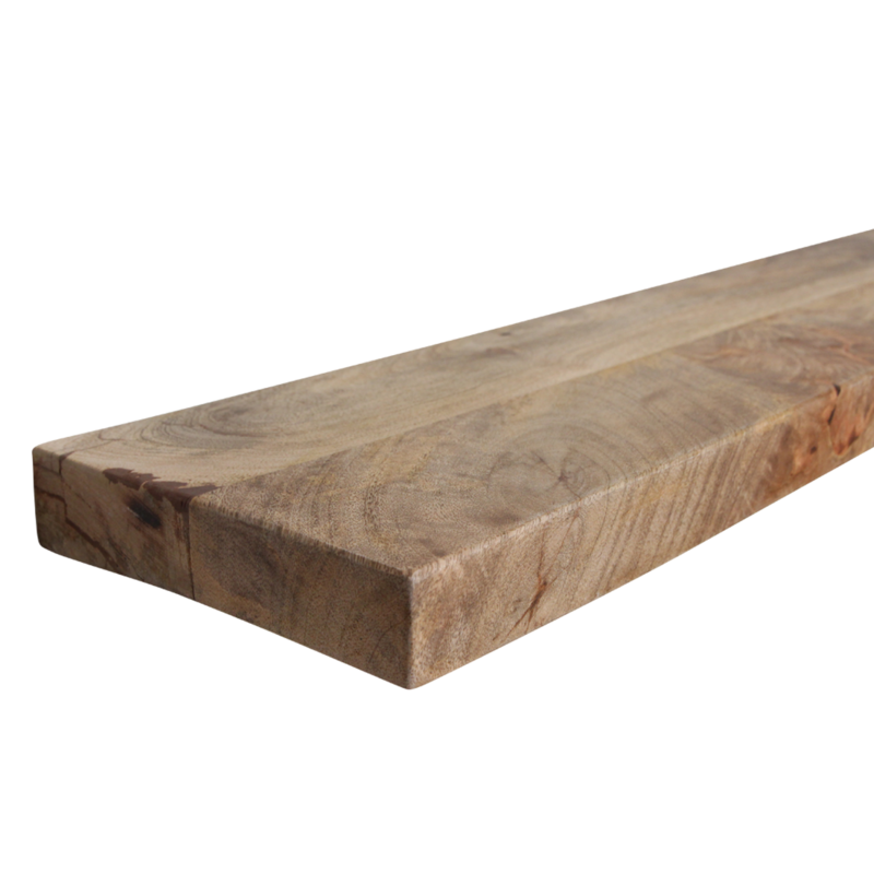 Raw Materials-collectie Mango Wood Floating Wall Shelf - 80x18x3.8 cm