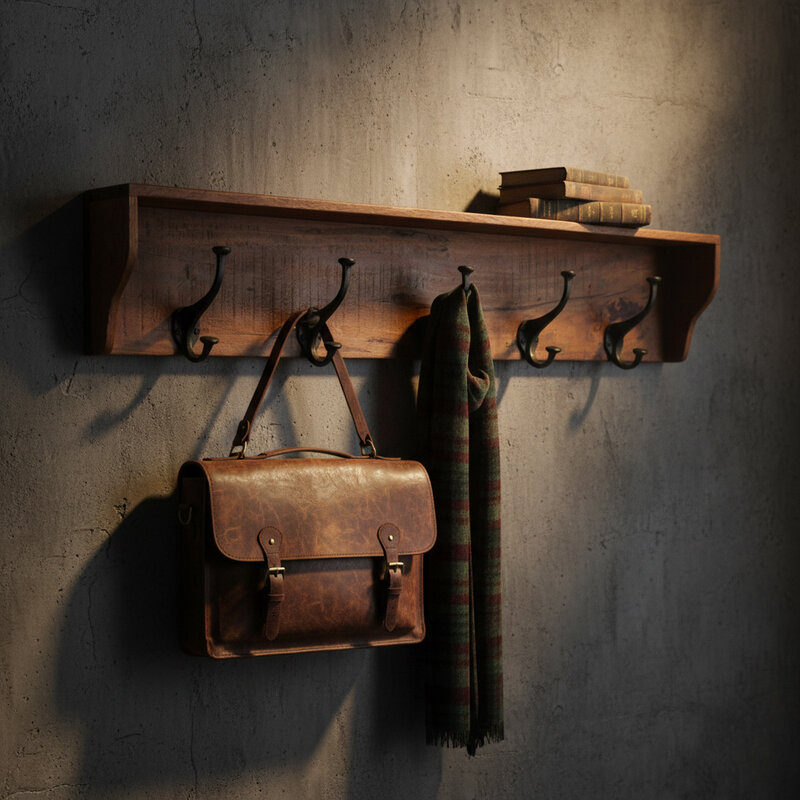 Raw Materials-collectie Factory Old-Style Wall Coat Rack - FSC Recycled Wood