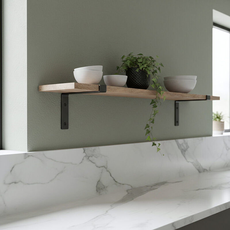 Raw Materials-collectie Mangohouten wandplank - 80 cm