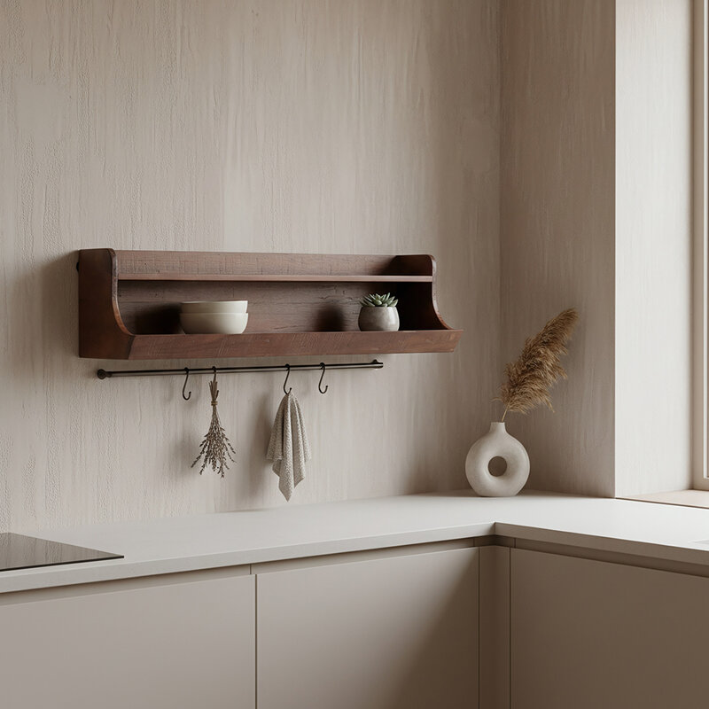 Raw Materials-collectie Factory Storage Wall Shelf - FSC Recycled Wood - 80 cm