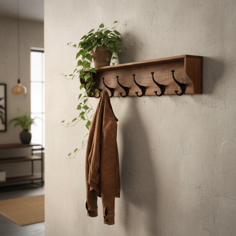 Raw Materials-collectie Factory Old-Style Wall Coat Rack - FSC Recycled Wood
