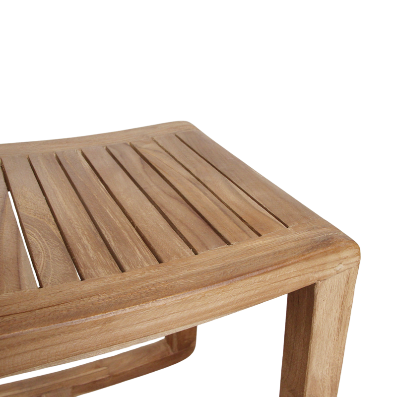 Raw Materials-collectie Teak rocking stool - 49x36x45 cm