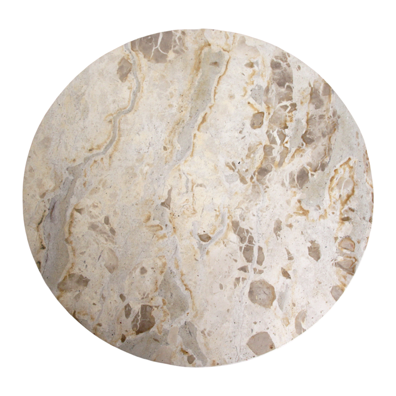 Raw Materials-collectie Marmeren bijzettafel CrÃ©me - 50x50x50 cm